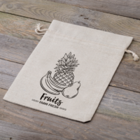 Bolsa grande estilo lino 30 x 40 cm con la impresión - fruta (EN) Bolsas de lino