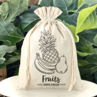 Bolsa grande estilo lino 30 x 40 cm con la impresión - fruta (EN) Bolsas grandes de lino