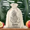 Bolsa grande estilo lino 30 x 40 cm con la impresión - fruta (PL) Bolsas grandes de lino
