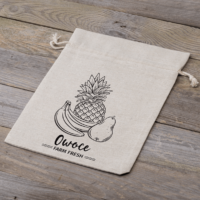 Bolsa grande estilo lino 30 x 40 cm con la impresión - fruta (PL) Bolsas grandes 30x40 cm