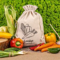 Bolsa grande estilo lino con la impresión 30 x 40 cm - para verduras (DE) Cero desperdicio