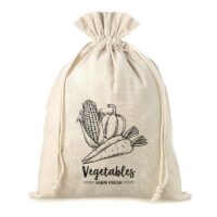 Bolsa grande estilo lino con la impresión 30 x 40 cm - para verduras (EN) Compras y almacenamiento cocina