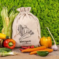 Bolsa grande estilo lino con la impresión 30 x 40 cm - para verduras (PL) Cero desperdicio