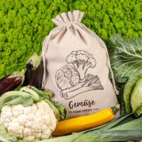 Bolsa grande estilo lino con la impresión 35 x 50 cm - para verduras (DE) Compras y almacenamiento cocina