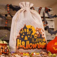 Bolsas de halloween (nro.1) de yute 30 x 40 cm - natural claro Bolsas grandes 30x40 cm