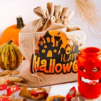 Bolsas de halloween (nro.1) de yute, 40 x 55 cm - natural Bolsa de yute