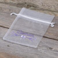 Bolsas de organza 10 x 13 cm - blanco con impresión (lavanda) Lifehack: ideas inteligentes