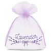 Bolsas de organza 10 x 13 cm - violeta claro con impresión (lavanda) Bolsas violeta claro
