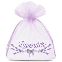 Bolsas de organza 10 x 13 cm - violeta claro con impresión (lavanda) Bolsas violeta claro