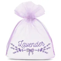 Bolsas de organza 10 x 13 cm - violeta claro con impresión (lavanda) Bolsas violeta claro