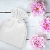 Bolsas de algodón 10 x 13 cm - blanco Día de la Mujer