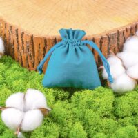 Bolsas de algodón 11 x 14 cm - turquesa Bolsas pequeñas