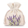 Bolsas de algodón 8 x 10 cm - natural con impresión lavanda Lavanda