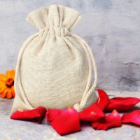 Bolsitas estilo lino 6 x 8 cm - natural San valentín