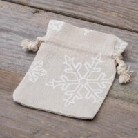 Bolsitas estilo lino con la impresión 12 x 15 cm - natural / nieve Sectores / Envoltorios para…