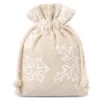 Bolsitas estilo lino con la impresión 13 x 18 cm - natural / nieve Bolso de la Navidad