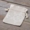 Bolsitas estilo lino con la impresión 13 x 18 cm - natural / nieve Sectores / Envoltorios para…