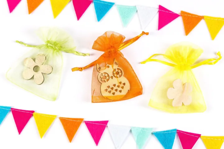 Bolsas de organza 7 x 9 cm - mezcla de colores de primavera Bolsas para frutas