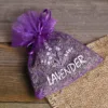 Bolsas de organza 9 x 12 cm - violeta oscuro con impresión (lavanda) - 2 Lifehack: ideas inteligentes