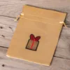 Bolsas de satén 12 x 15cm - dorado - Regalo Navidad