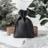 Bolsas de satén 6 x 8 cm - negro Decoraciones de mesa