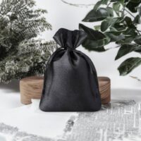 Bolsas de satén 6 x 8 cm - negro Decoraciones de mesa
