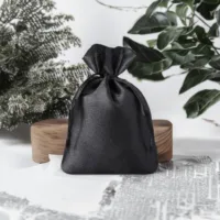 Bolsas de satén 6 x 8 cm - negro Decoraciones de mesa