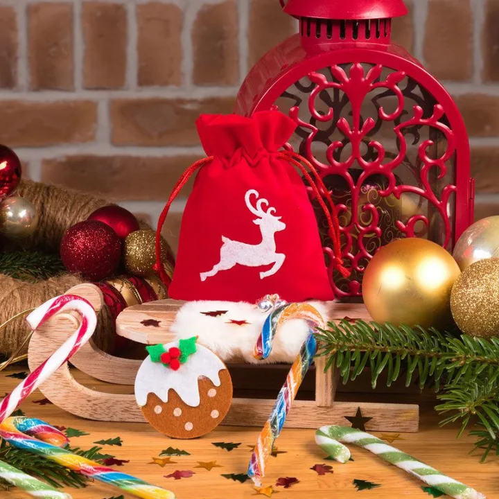 bolsas de terciopelo 10 x 13: ciervo blanco Bolsas con impresion