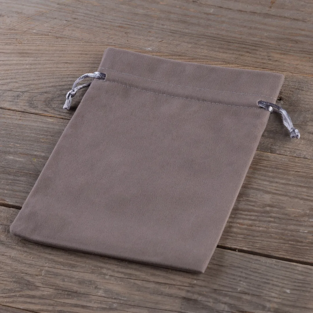 Bolsas de terciopelo 11 x 14 cm - gris plata Decoraciones de mesa