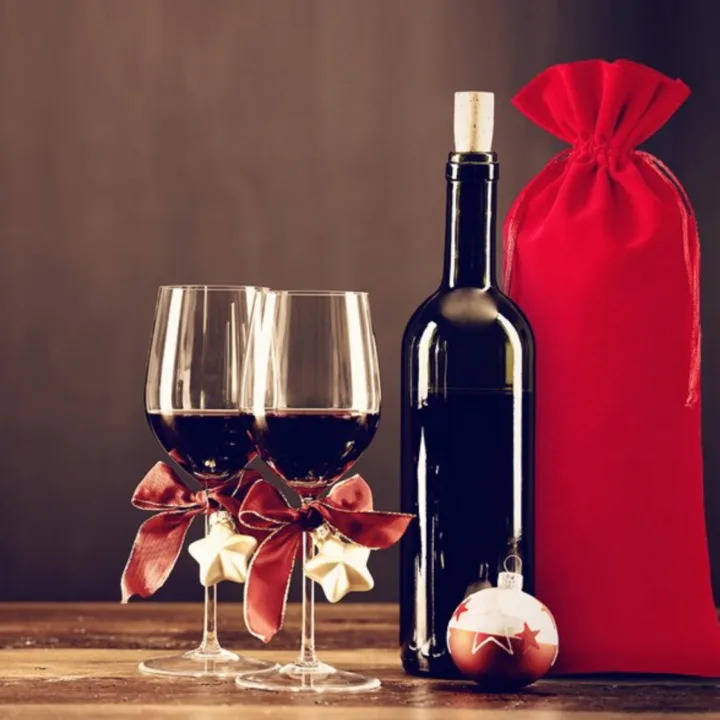 Bolsas de terciopelo 11 x 20 cm - rojo San Valentín