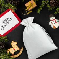Bolsas de terciopelo 13 x 18 cm - blanco Baby Shower