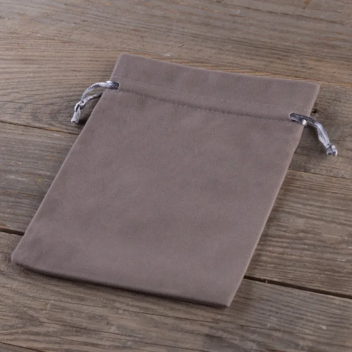 Bolsas de terciopelo 13 x 18 cm - gris plata Baby Shower