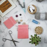 Bolsas de terciopelo 6 x 8 cm - rosa claro San Valentín