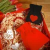Bolsas de terciopelo 8 x 10 cm - negro - corazón Bolsas negras