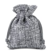 Bolsas de yute 10 x 13 cm - gris Bolsas plata / gris