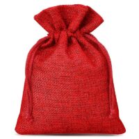 Bolsas de yute 10 x 13 cm - rojo Bolsas pequeñas 10x13 cm