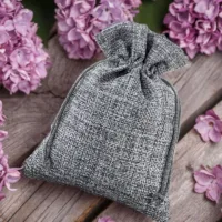 Bolsas de yute 12 x 15 cm - gris Baby Shower