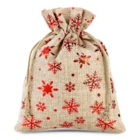 Bolsas de yute 12 x 15 cm - natural / estrellas Bolso de la Navidad