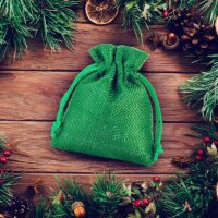 Bolsas de yute 13 x 18 cm - verde Para niños