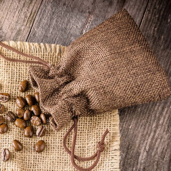 Bolsas de yute 6 x 8 cm - natural oscuro Bolsas marrones