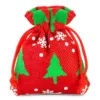 Bolsas de yute 8 x 10 cm - rojo / árbol de Navidad Bolso de la Navidad
