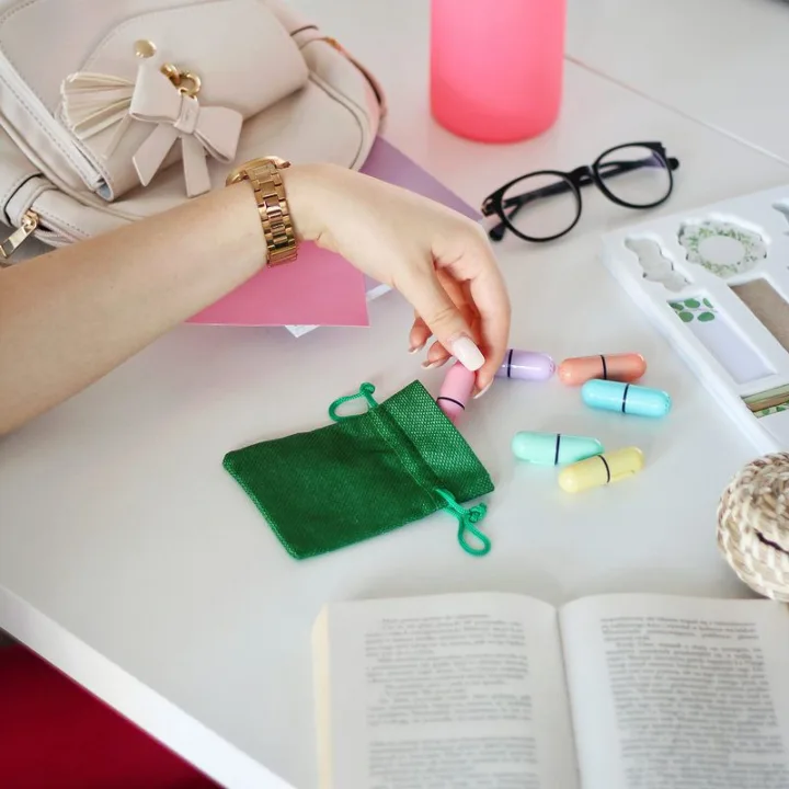 Bolsas de yute 9 x 12 cm - verde Lavanda y productos secos perfumados