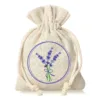 Bolsitas estilo lino 10 x 13 cm con la impresión - natural / lavanda Bolsas para lavanda