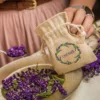Bolsitas estilo lino 10 x 13 cm con la impresión - natural / lavanda Lifehack: ideas inteligentes