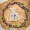 Bolsitas estilo lino 9 x 12 cm con la impresión - natural / lavanda Decoraciones de mesa