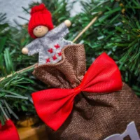 Lazos de tela 10 x 5 cm - color rojo Uso