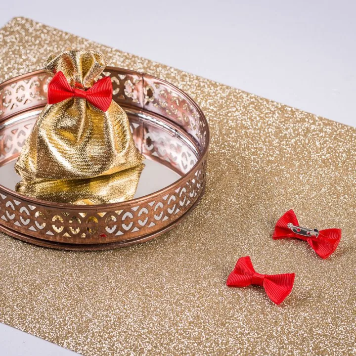 Lazos de tela 4 x 2 cm - color rojo Fiestas y ocasiones especiales