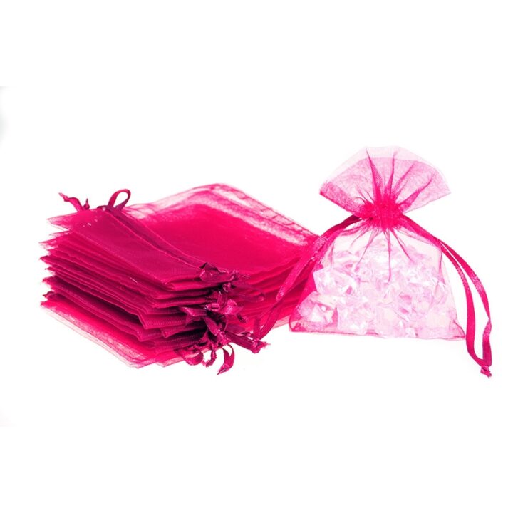 Bolsas de organza 10 x 13 cm - fucsia Bautismo