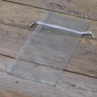 Bolsas de organza 11 x 20 cm - gris plata Bautismo