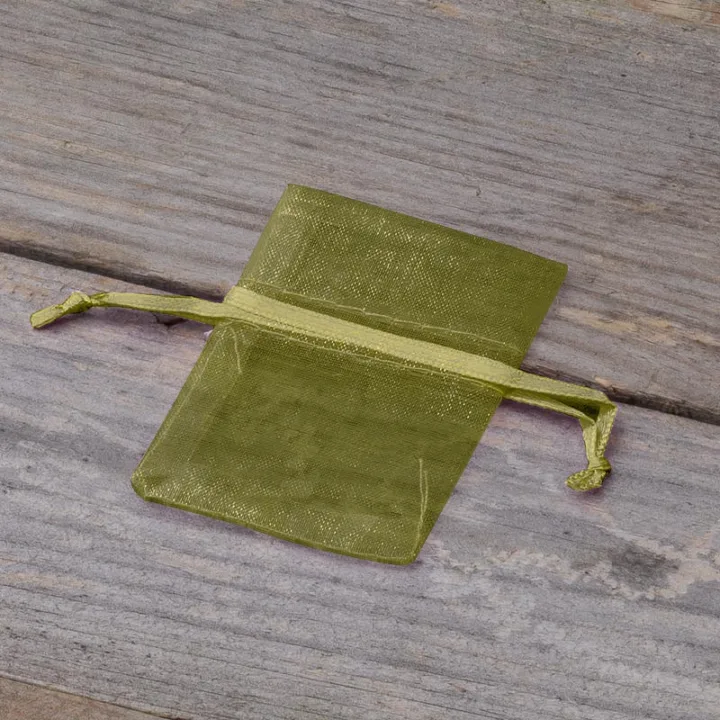 Bolsas de organza 5 x 7 cm - verde oliva San valentín